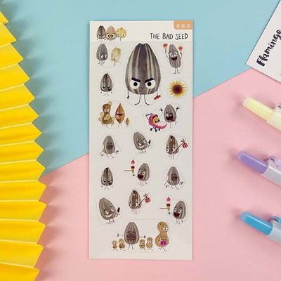 Odor Free Cartoon Sticker Sheet Screen Printing 1mm Custom Vinyl Sticker