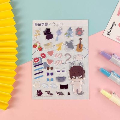 Cute Puffy 3D Cartoon Stickers Promotional Gifts Sprinkle Gold