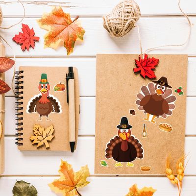 Offset printing Cartoon Face Sticker 80gram Pumpkin Decorating Stickers
